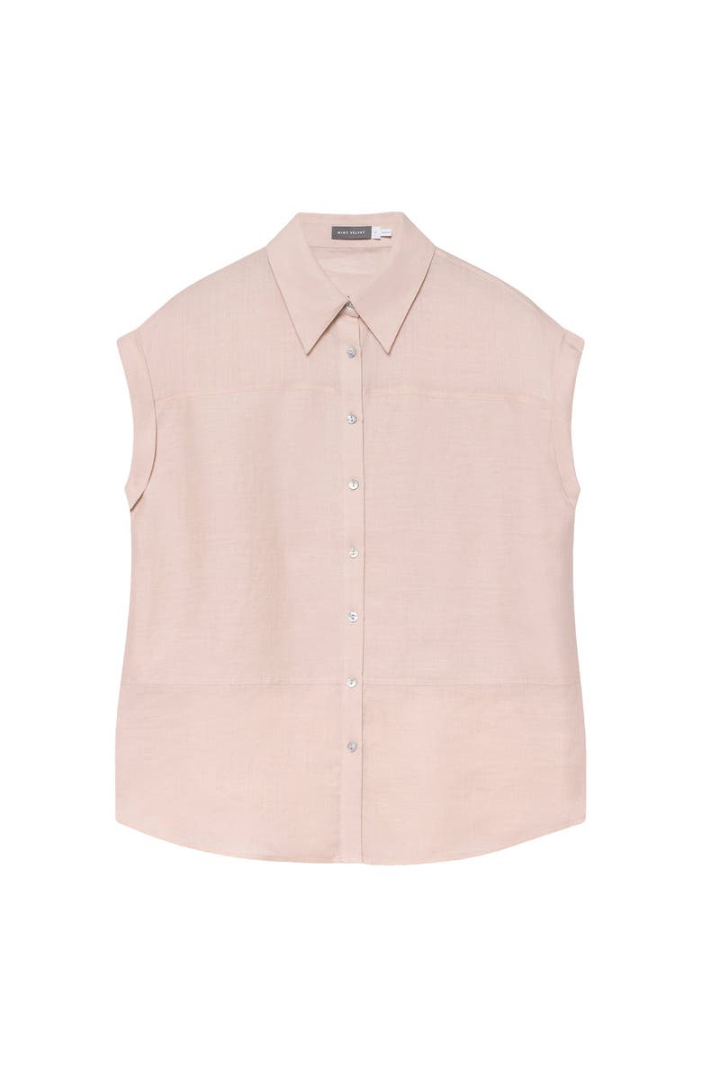 MINT VELVET Linen Blend Panel Shirt, Alternate, color, Light Pink