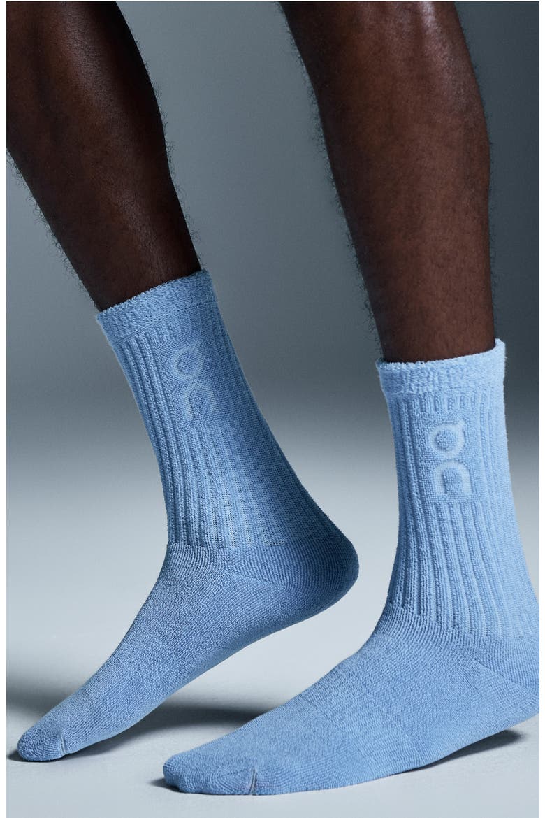 Cotton Terry Crew Socks, Main, color, STRATOSPHERE