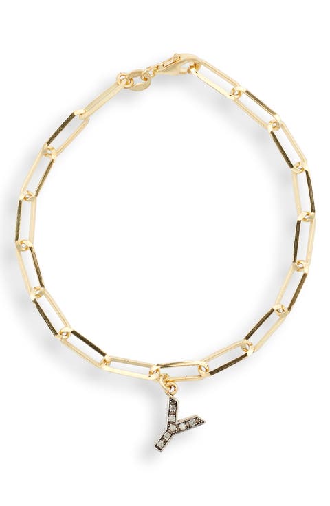 Diamond Initial Charm Bracelet