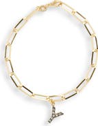 MESHMERISE Diamond Initial Charm Bracelet