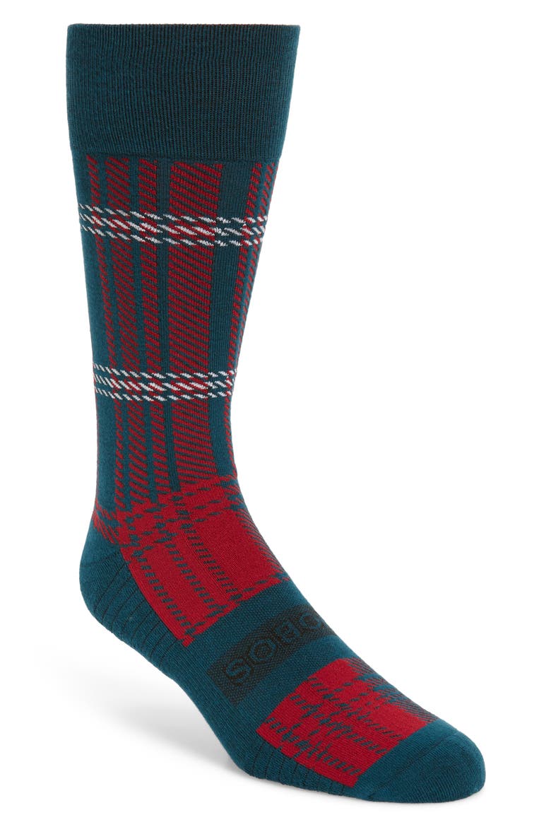 Diamond Print Cotton Blend Socks, Main, color, IVY