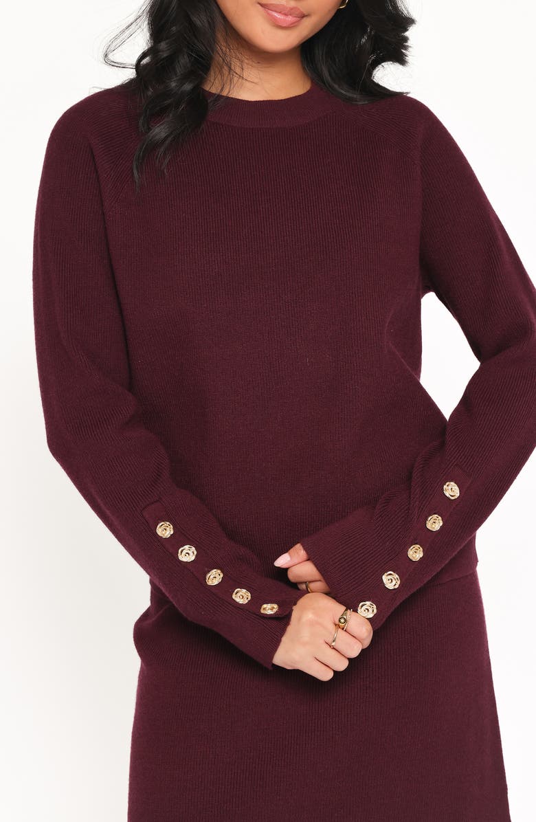 Petal & Pup Bridget Rib Sweater & Midi Set, Alternate, color, Maroon