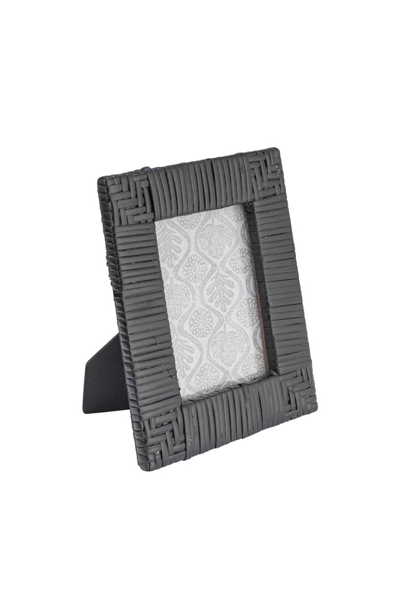 Storied Home Handwoven Rattan Photo Frame, Main, color, Black