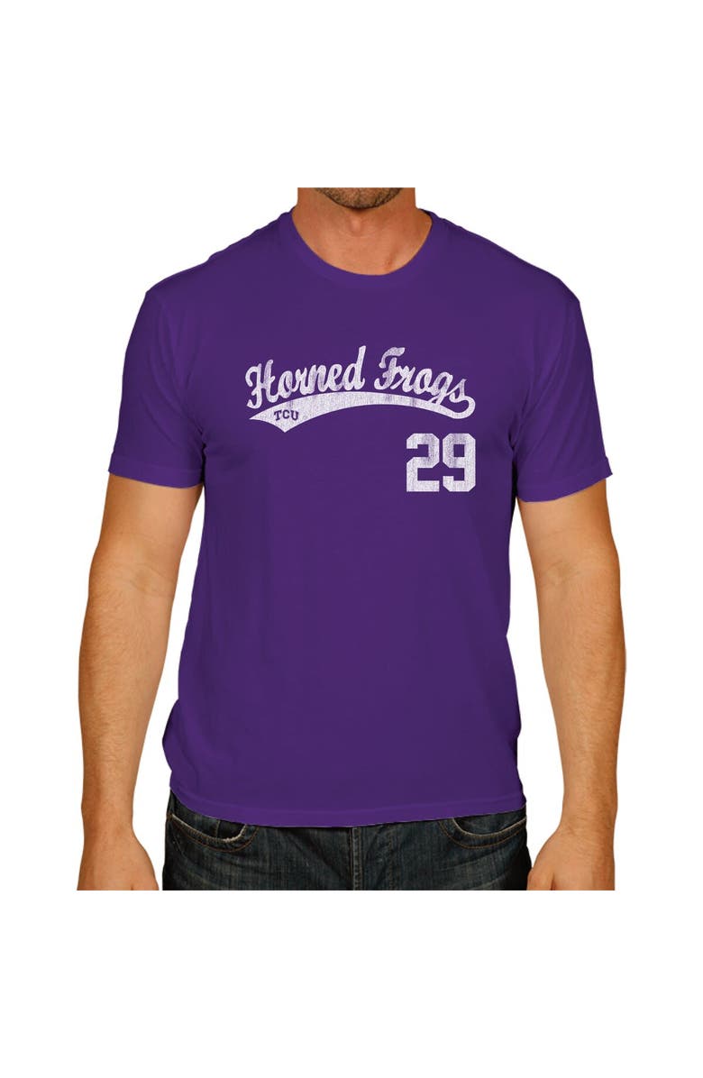 Retro Brand Men's Original Retro Brand Brandon Finnegan Purple TCU Horned Frogs NCAA Baseball T-Shirt, Alternate, color, 