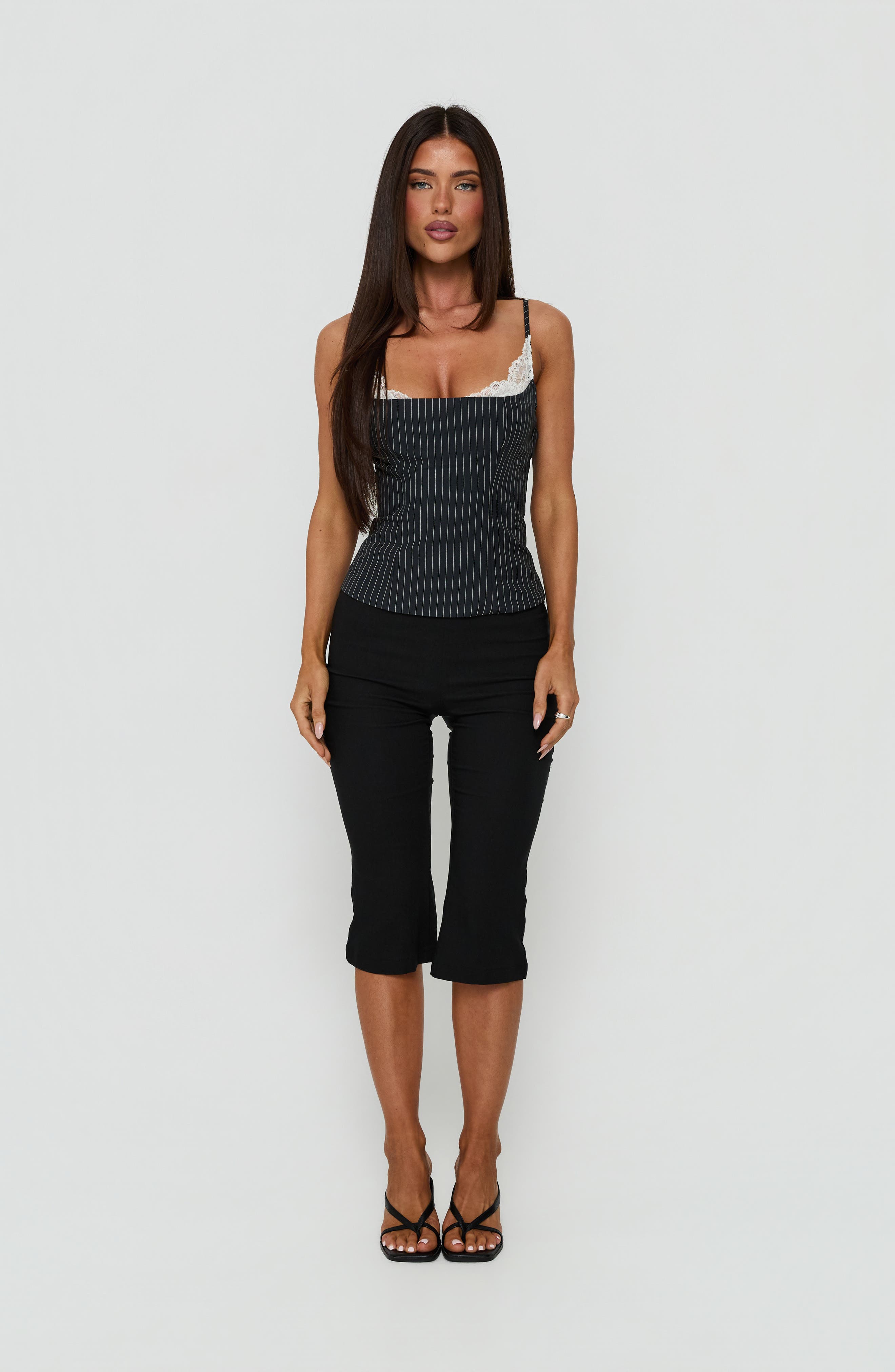 Princess Polly Renaissance Pinstripe Lace Layered Crop Corset Tank ...