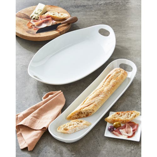 Tag Whiteware Baguette Porcelain Serving Tray Platter Dishwasher Safe In White