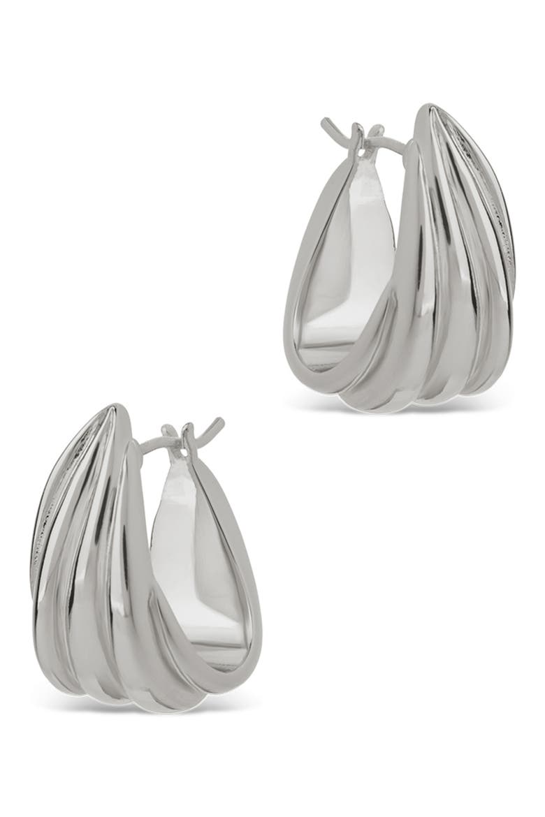 Anouk Braided Twist Hoop Earrings, Alternate, color, SILVER
