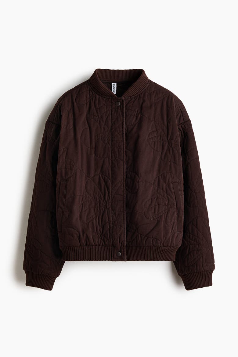 Quilted Bomber Jacket, Alternate, color, Dark brown