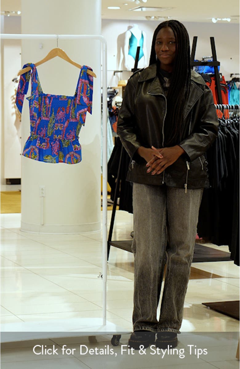 Bally Tropical Cazz Smocked Cotton Tank, sales video thumbnail