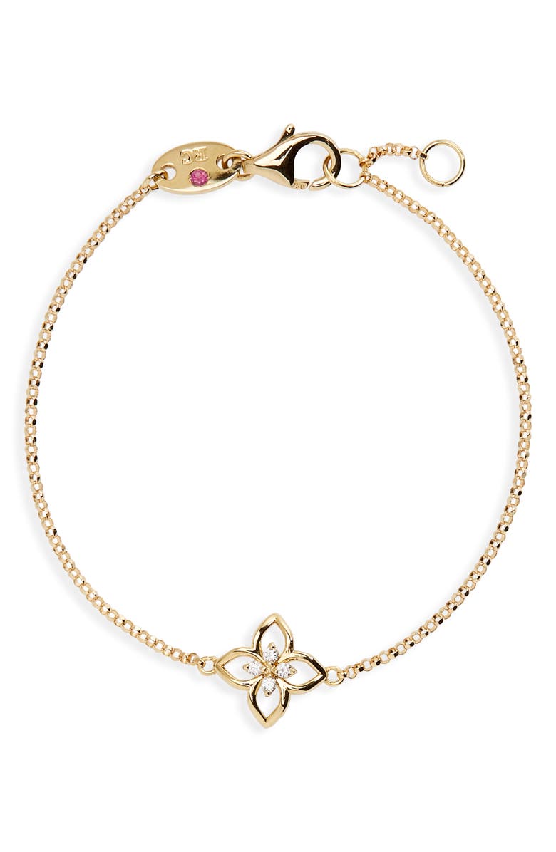 Roberto Coin Small Venetian Princess Diamond Bracelet, Main, color, Yellow Gold