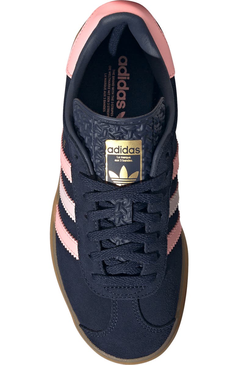 adidas Kids' Gazelle Bold Sneaker, Alternate, color, Night Indigo/ Pink/ Gold