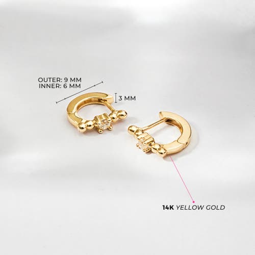 In Season Jewelry 14k Polished Front Cubic Zirconia Hoops In Gold