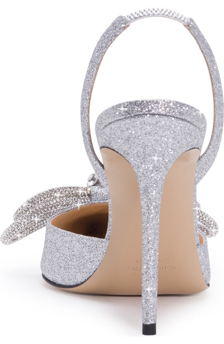 Mach & Mach Double Bow Glitter Pointed Toe Slingback Pump, Alternate, color,