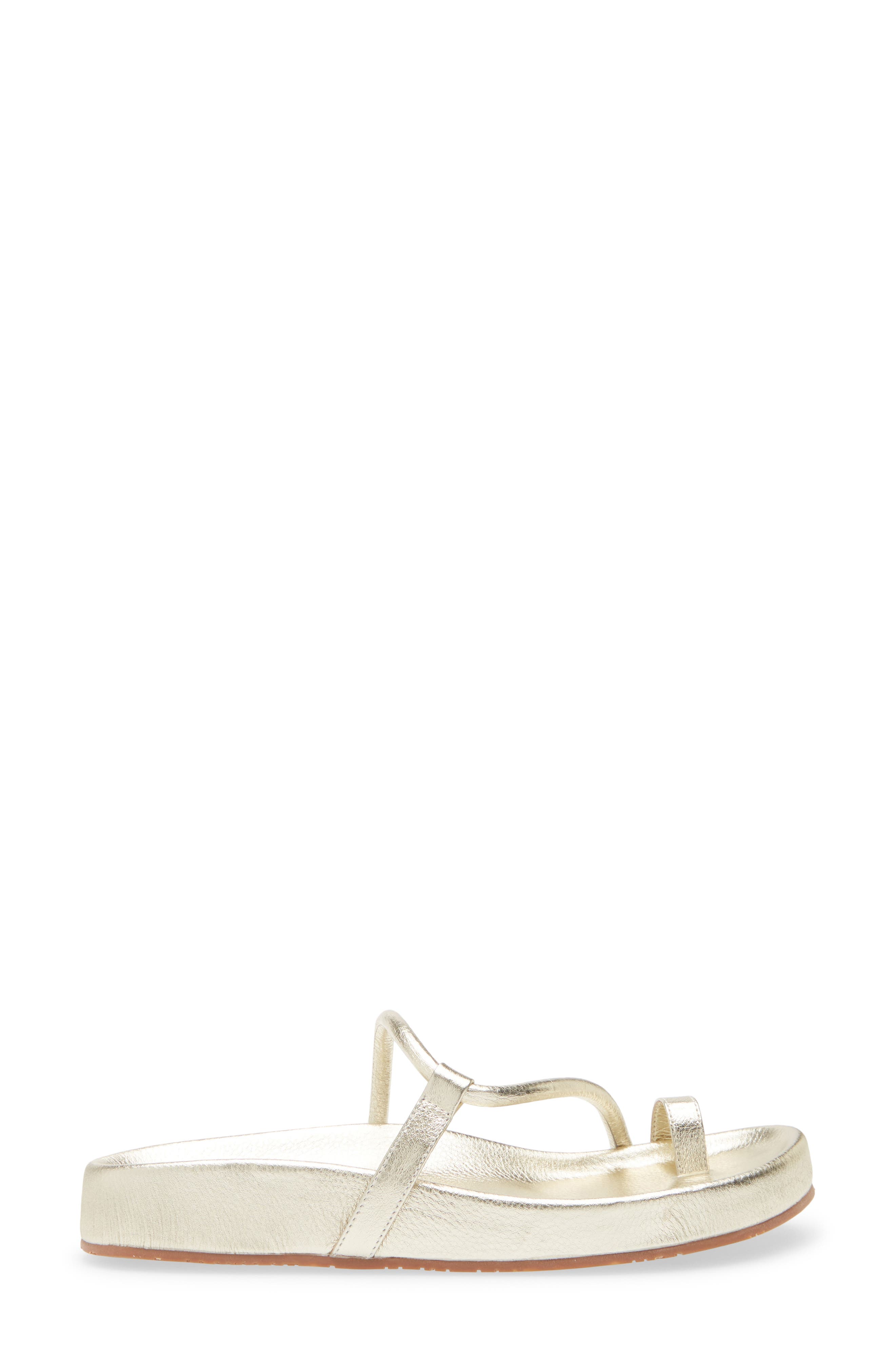 Zina Slide Sandal, Alternate, color, GOLD LEATHER