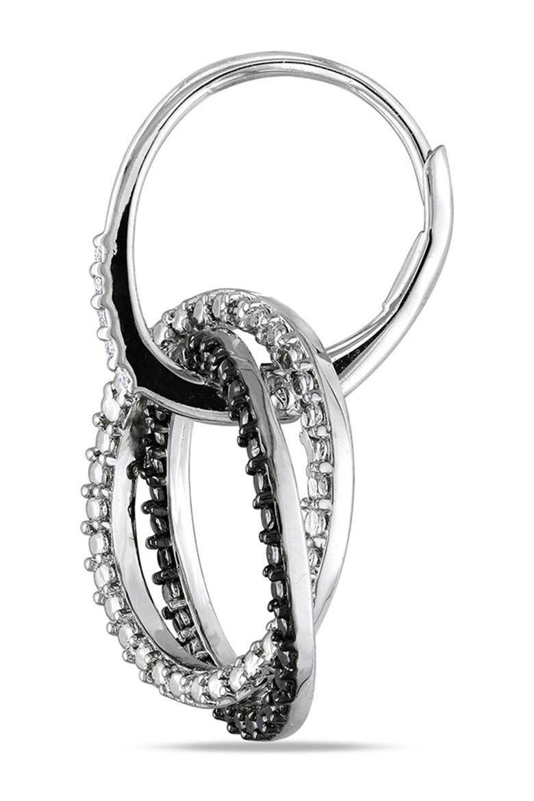 Two-Tone Diamond Circle Drop Earrings, Alternate, color, BLACK