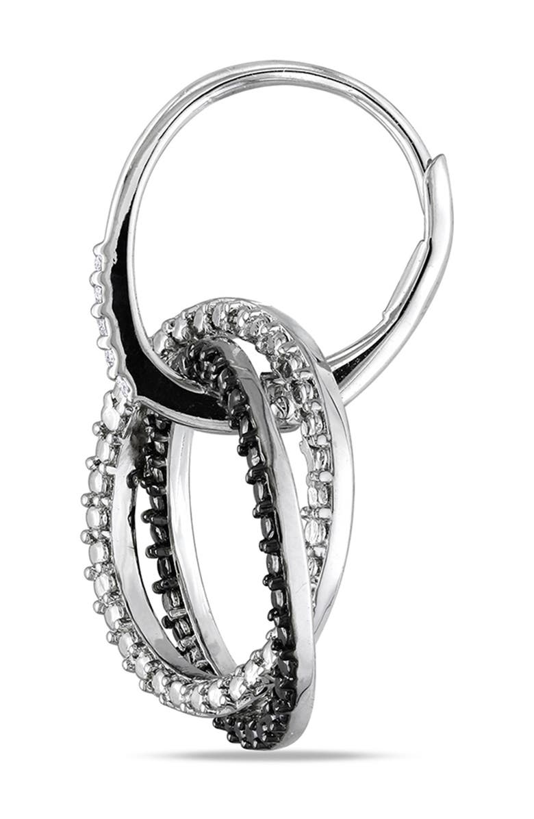 DELMAR Two-Tone Diamond Circle Drop Earrings, Alternate, color, Black