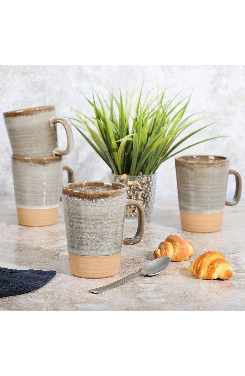 Gibson Elite Dreamweaver 4 Piece 17 Ounce Round Earthenware Mug Set, Alternate, color,