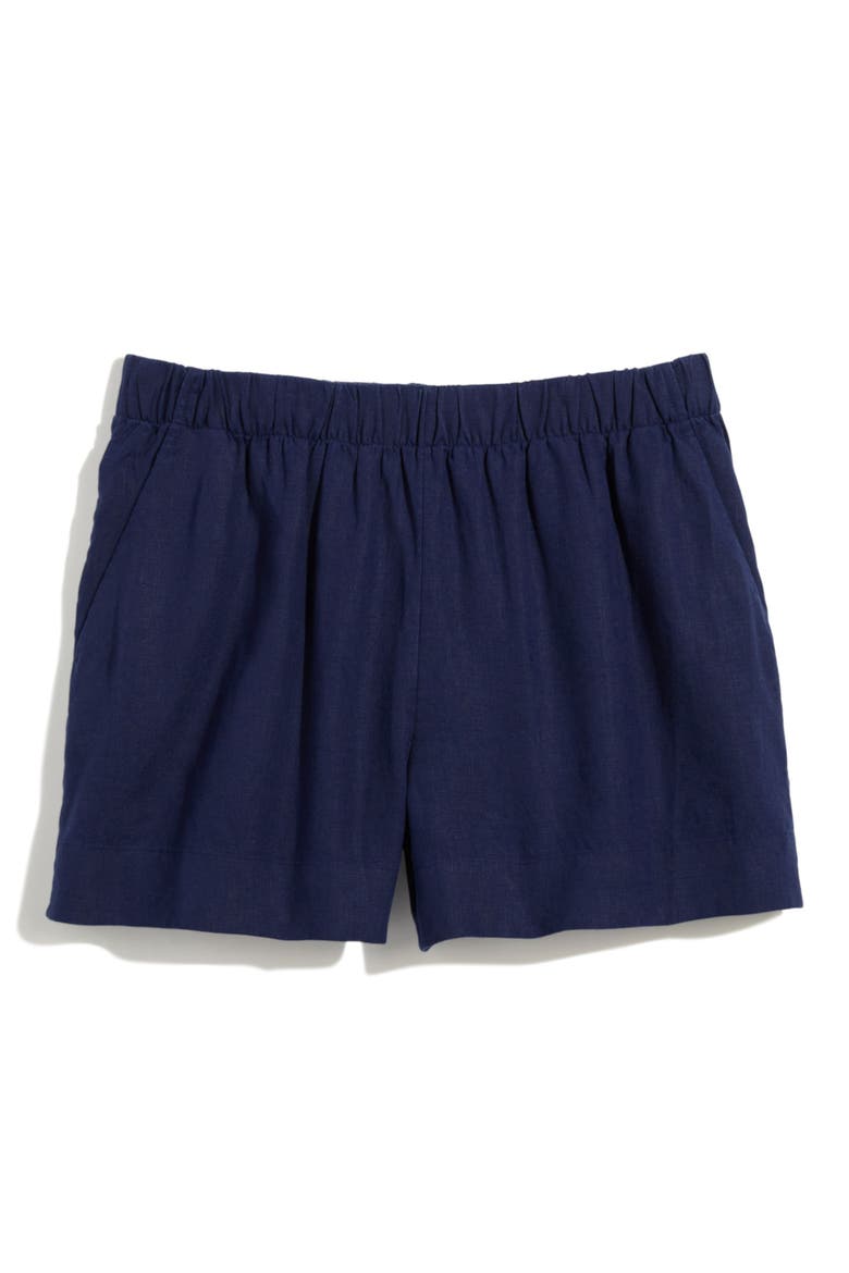 Pull-On Linen Shorts, Main, color, NAUTICAL NAVY