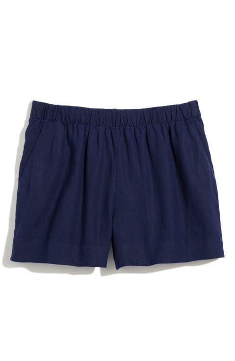 Pull-On Linen Shorts