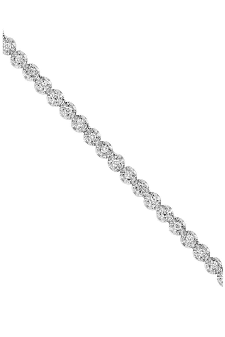 Sterling Silver Lab Grown Diamond Tennis Necklace, Alternate, color, SILVER