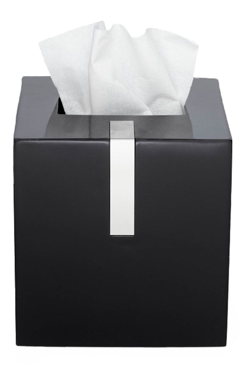 BTQ Tissue Box Cover, Alternate, color, BLACK