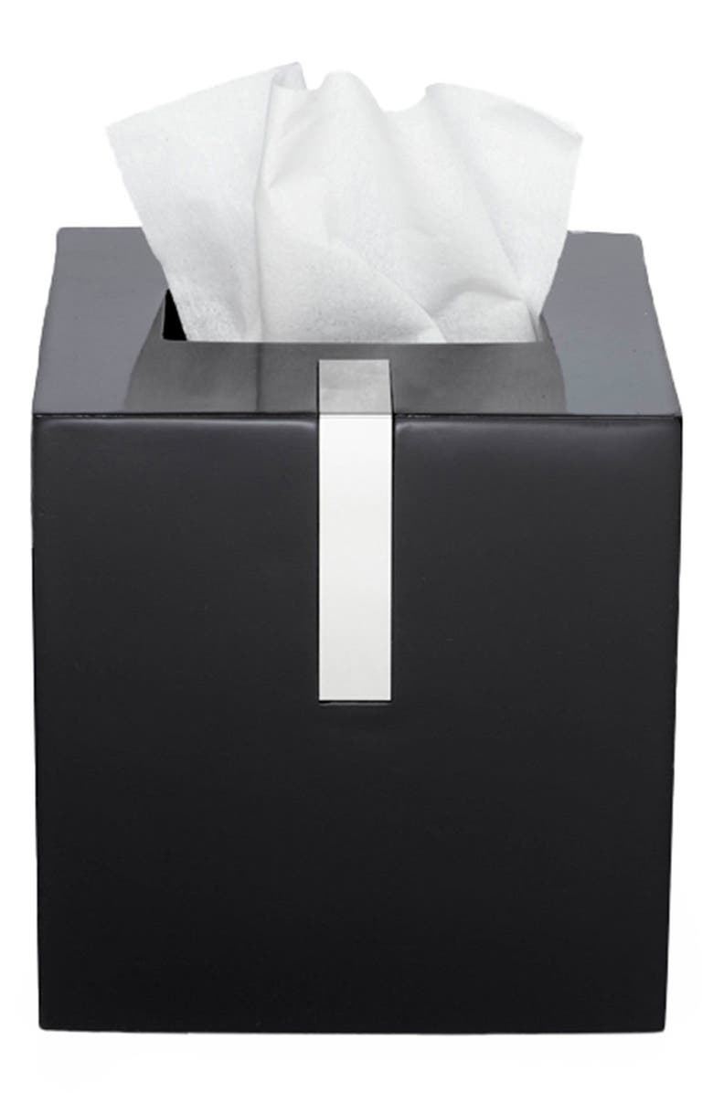 ROSELLI TRADING COMPANY BTQ Tissue Box Cover, Alternate, color, Black