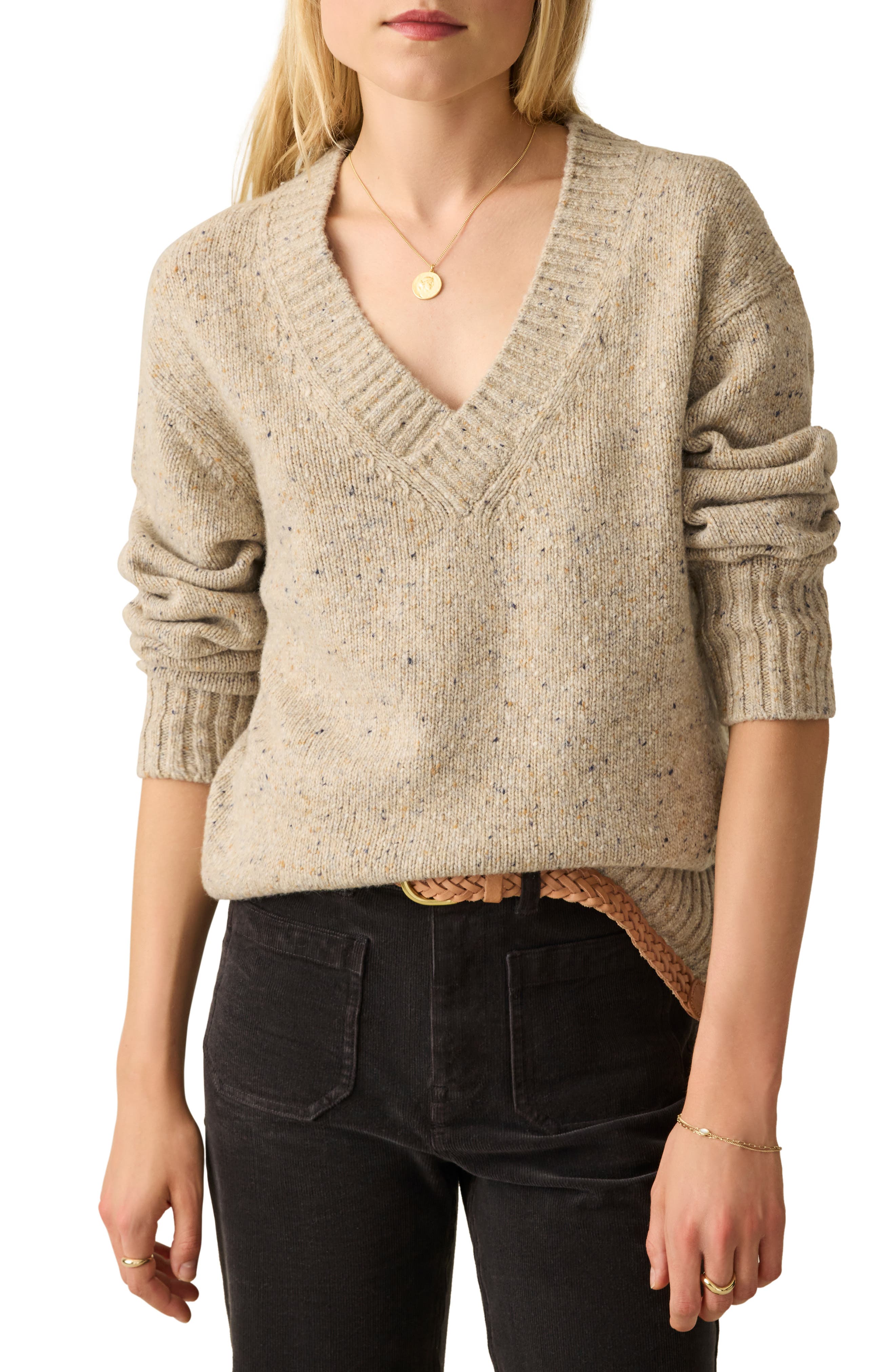 Faherty Driftwood Donegal Merino Wool Blend Sweater