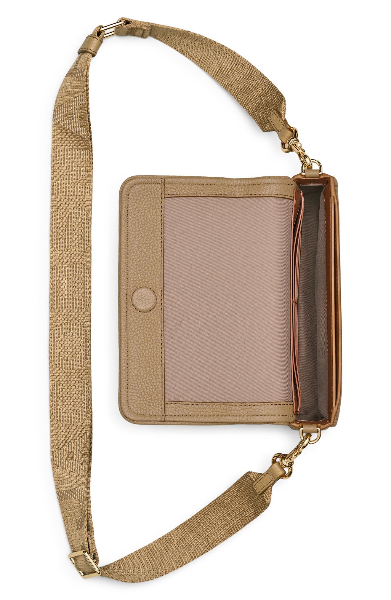 The Mini Leather Crossbody Bag, Alternate, color, CAMEL
