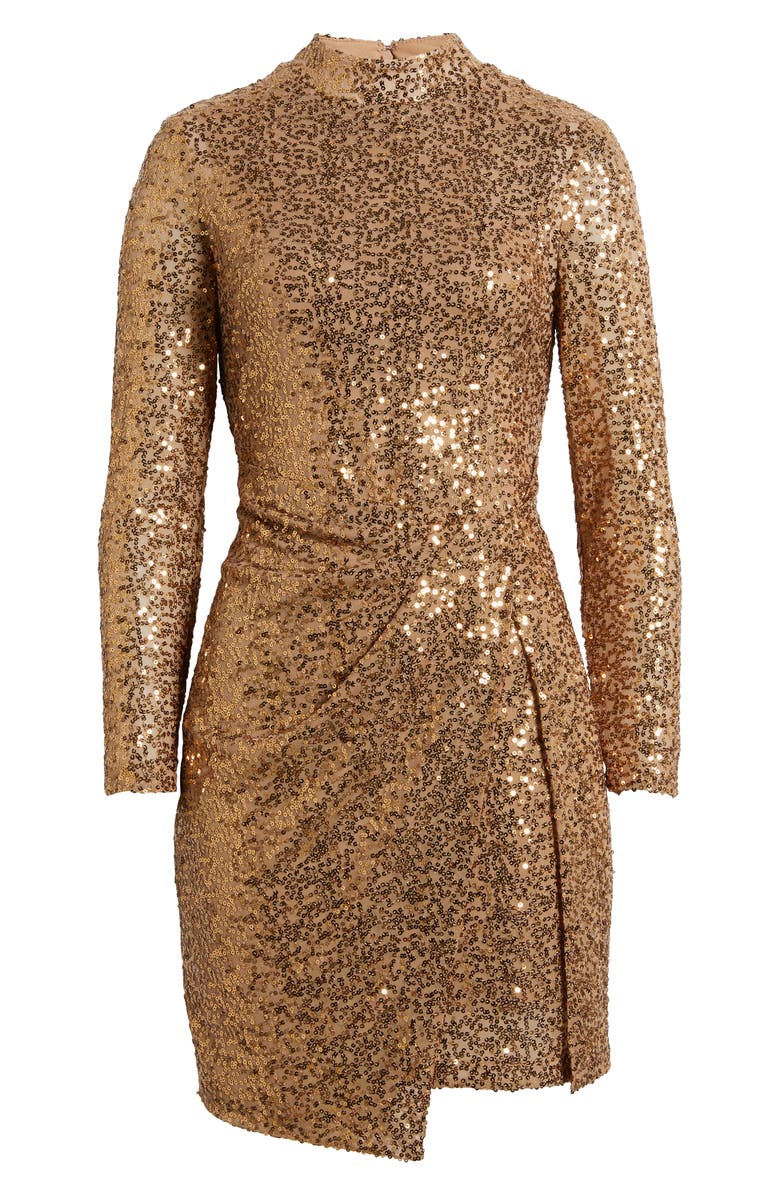 Anne Klein Long Sleeve Sequin Minidress, Alternate, color,