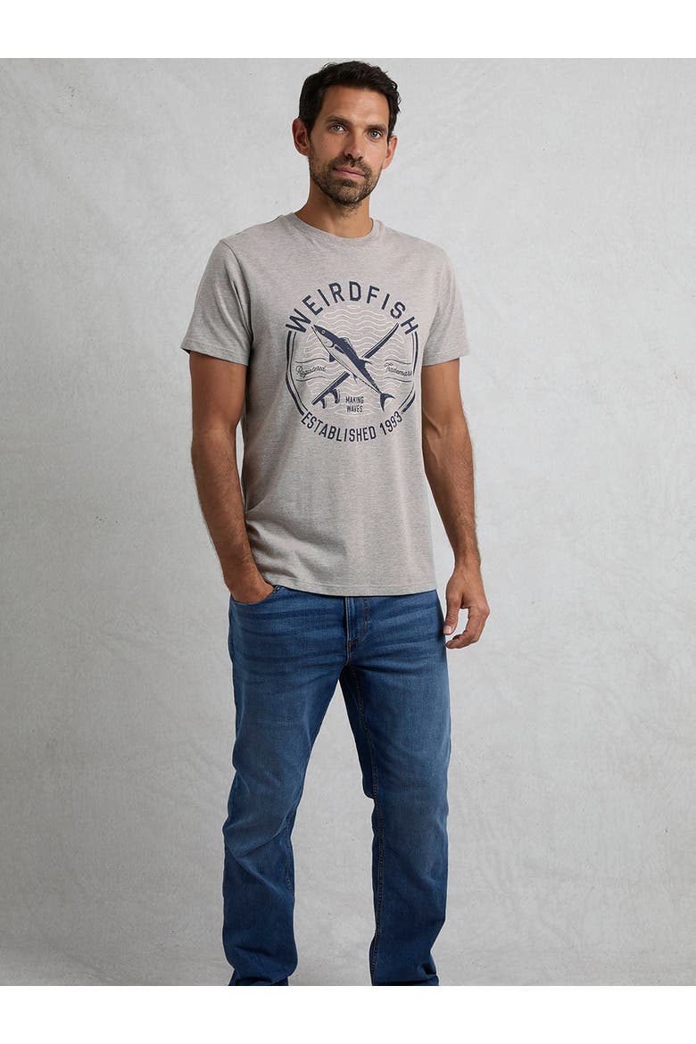 Hudson Front Print Branded T-Shirt, Alternate, color, Grey Marl