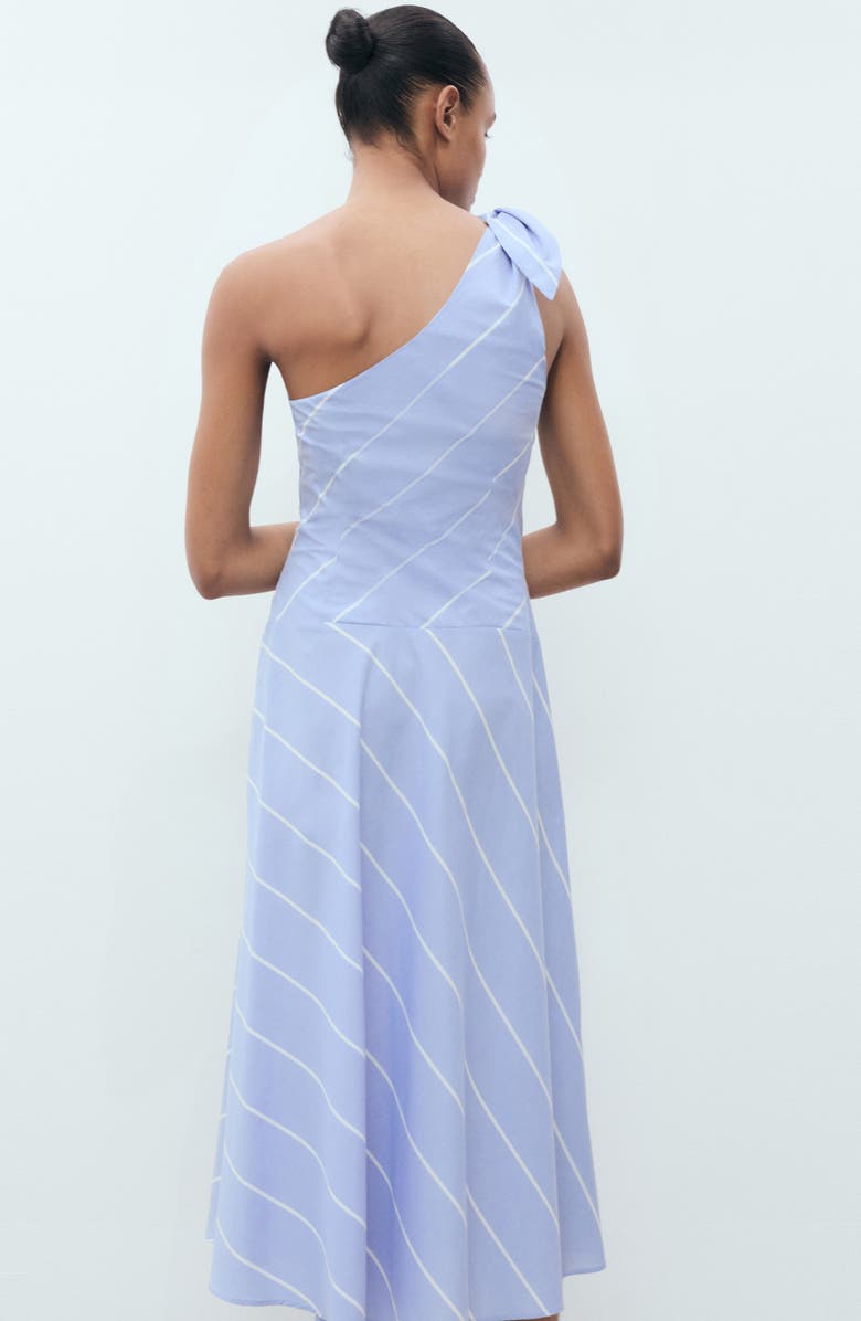 MANGO Asymmetric Stripe A-Line Dress, Alternate, color, Blue