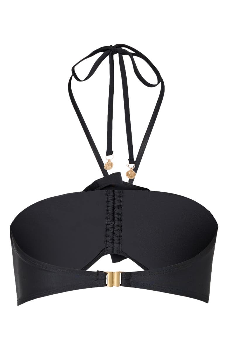 Milly Floral Appliqué Halter Top, Alternate, color, Black