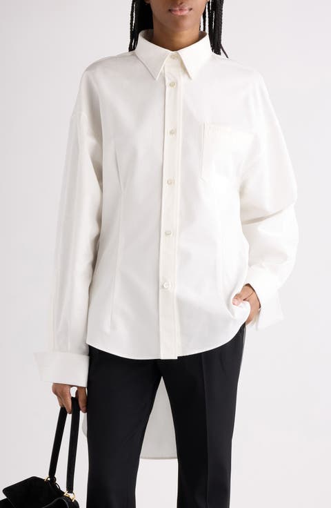 Classic Cotton & Silk Poplin Button-Up Shirt
