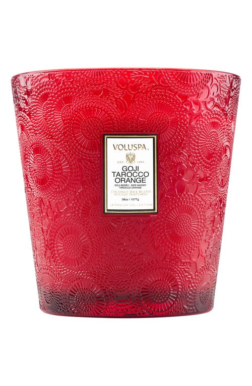 Voluspa Goji Tarocco Orange Three-wick Hearth Candle In Red