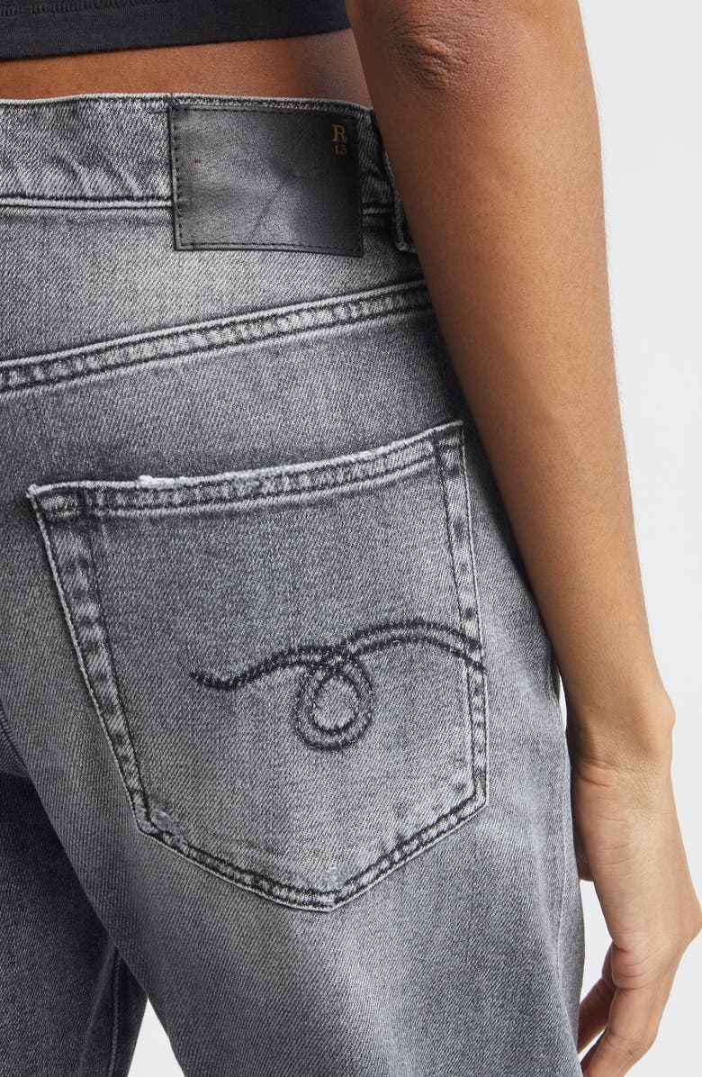 R13 Distressed Boyfriend Jeans, Alternate, color, Vintage Grey