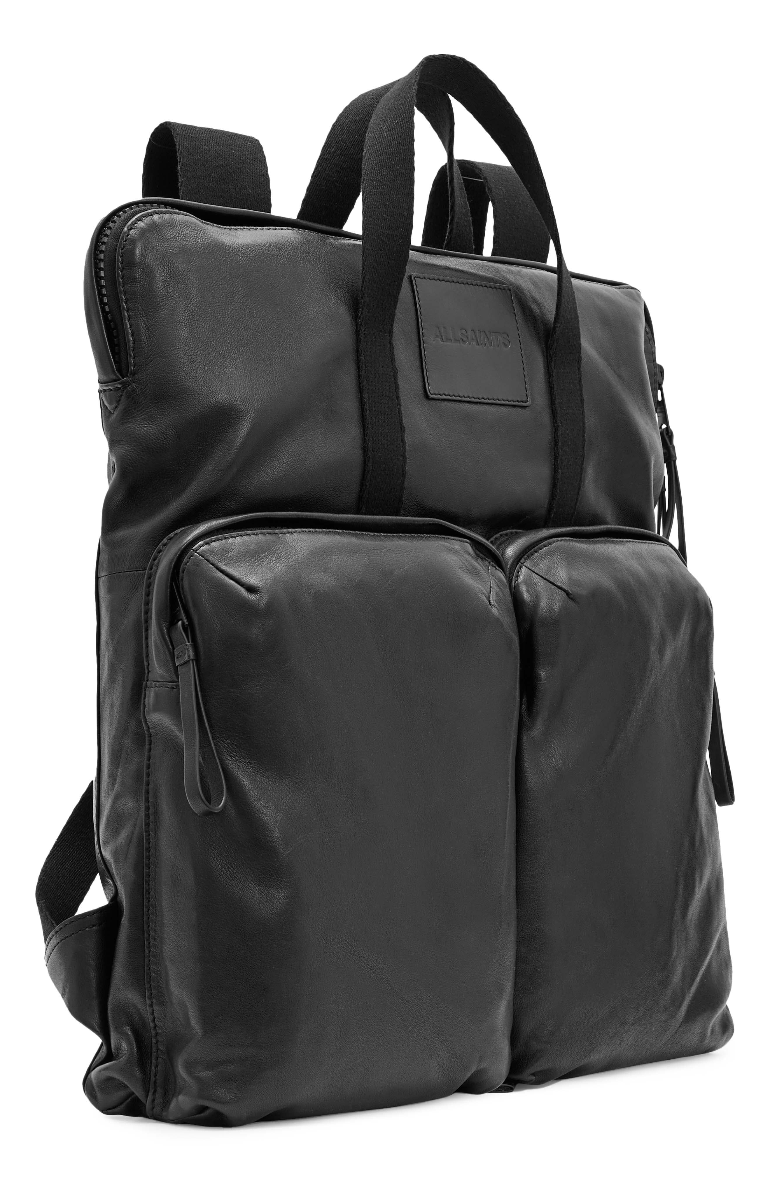 AllSaints Force Leather Backpack, Alternate, color, 