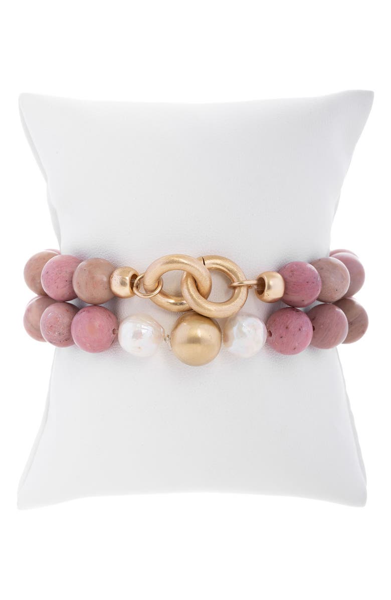 SAACHI Set of 2 Eternity Stretch Bracelets, Alternate, color, Pink