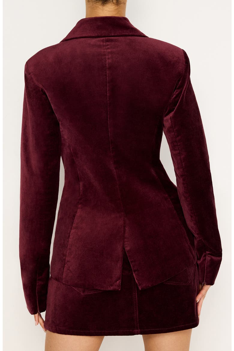 Sculpted Velvet Blazer, Alternate, color, OXBLOOD002