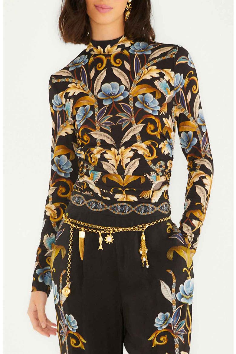 Snake Garden Black Jersey Top, Main, color, BLACK