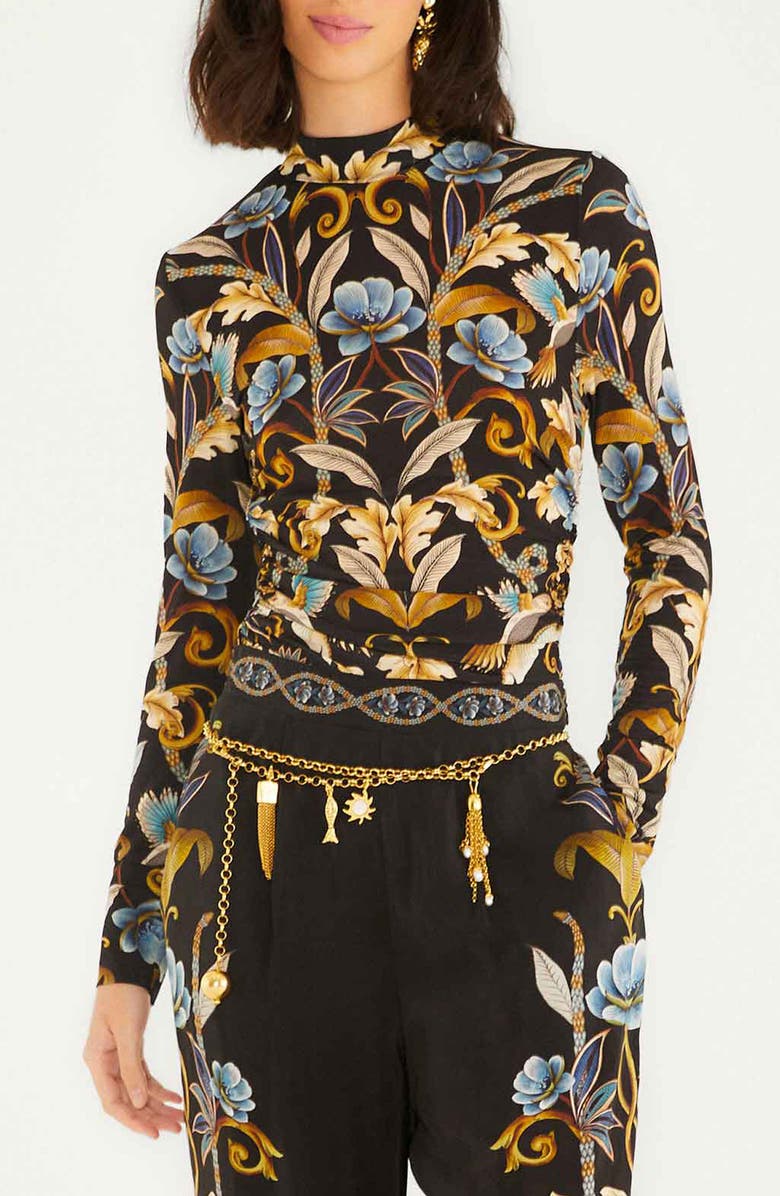 FARM Rio Snake Garden Black Jersey Top, Main, color, Black