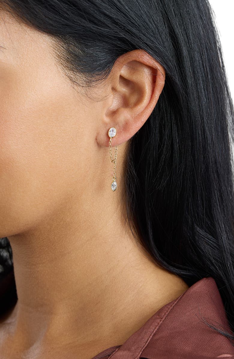 ATHRA LUXE The Oval and Marquise Muse Chain Drop Earrings, Alternate, color, 