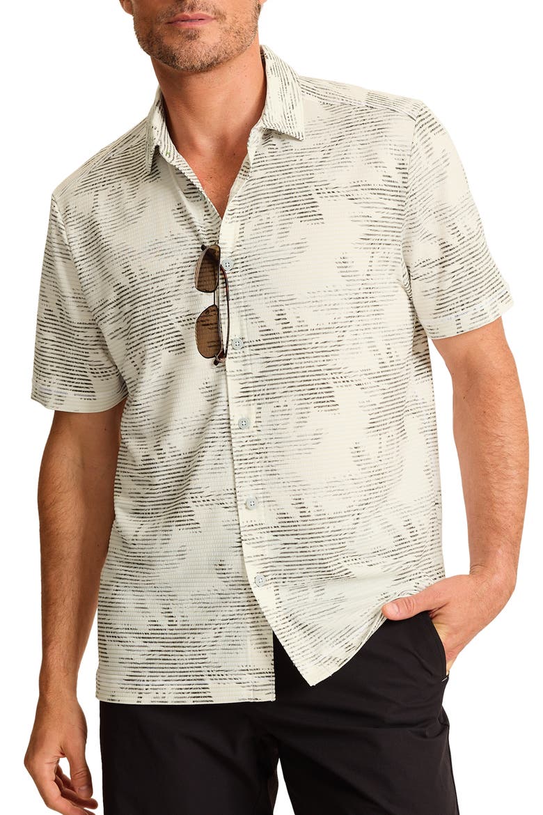 Costa Wave Palm Rays Camp Shirt, Main, color, COCONUT