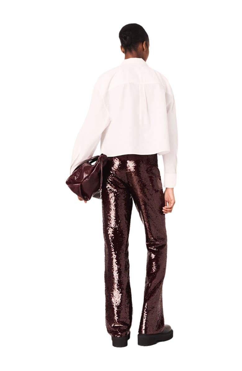 maje Cropped shirt with jewel detail, Alternate, color, White