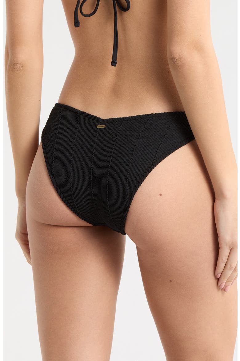 Vibe Surf High Cut Bikini Bottoms, Alternate, color, BLACK