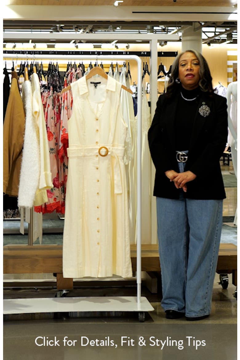 Sleeveless Linen Blend Midi Shirtdress video