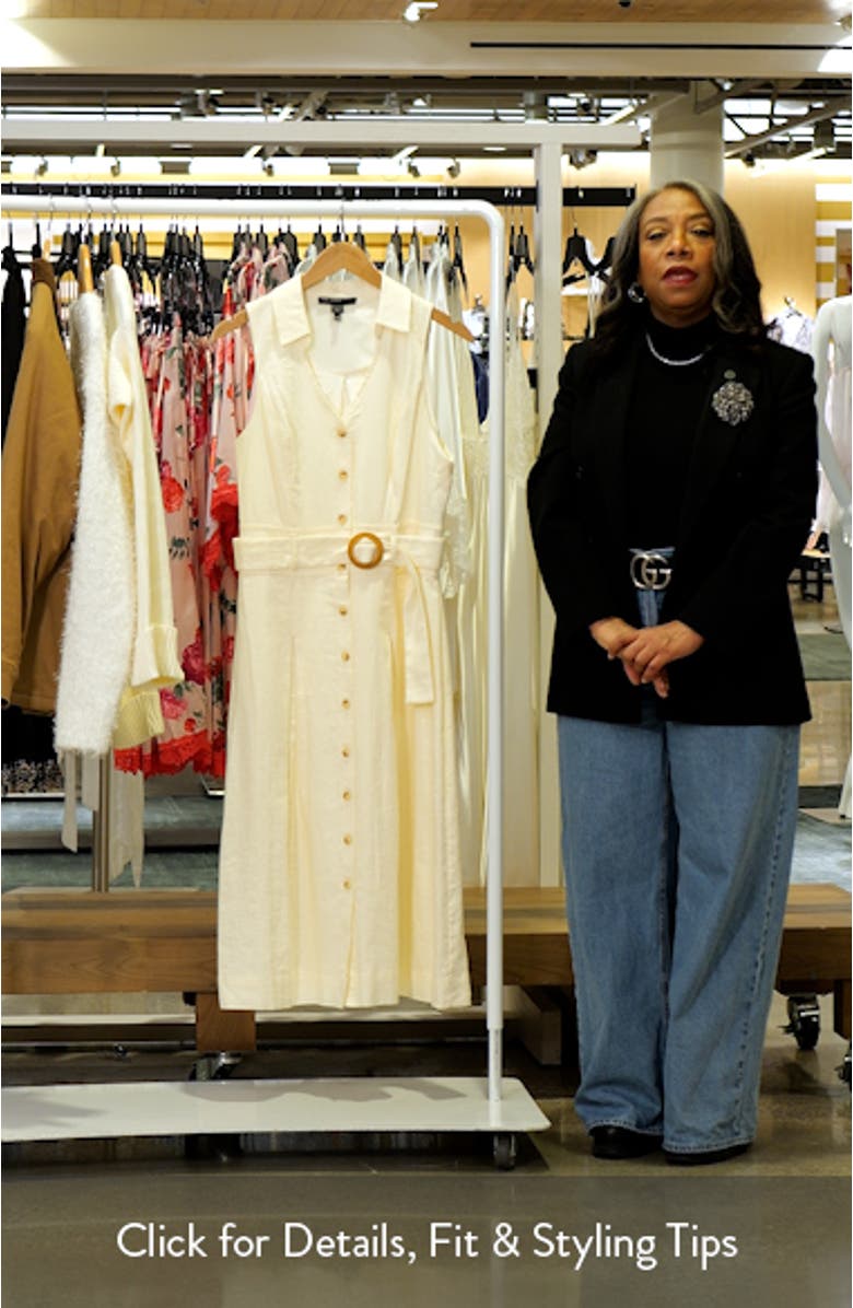 Sleeveless Linen Blend Midi Shirtdress, sales video thumbnail