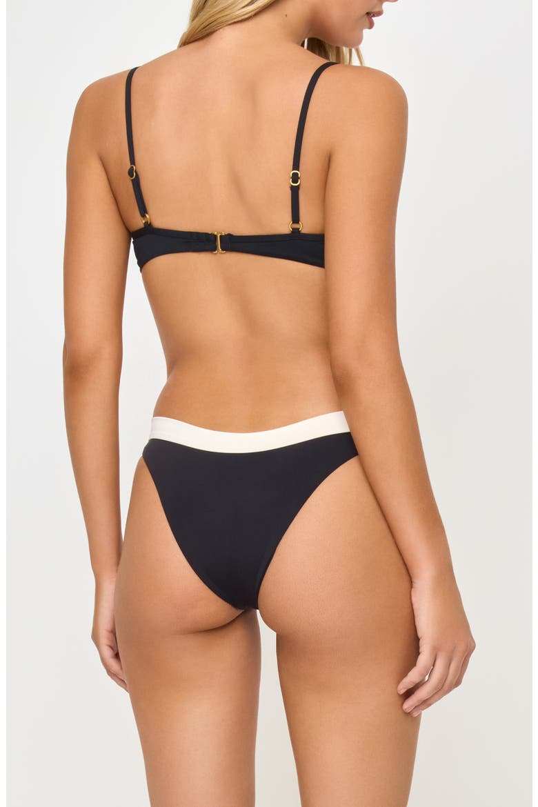 Peyton Bikini Top, Alternate, color, BLACK/ CREAM