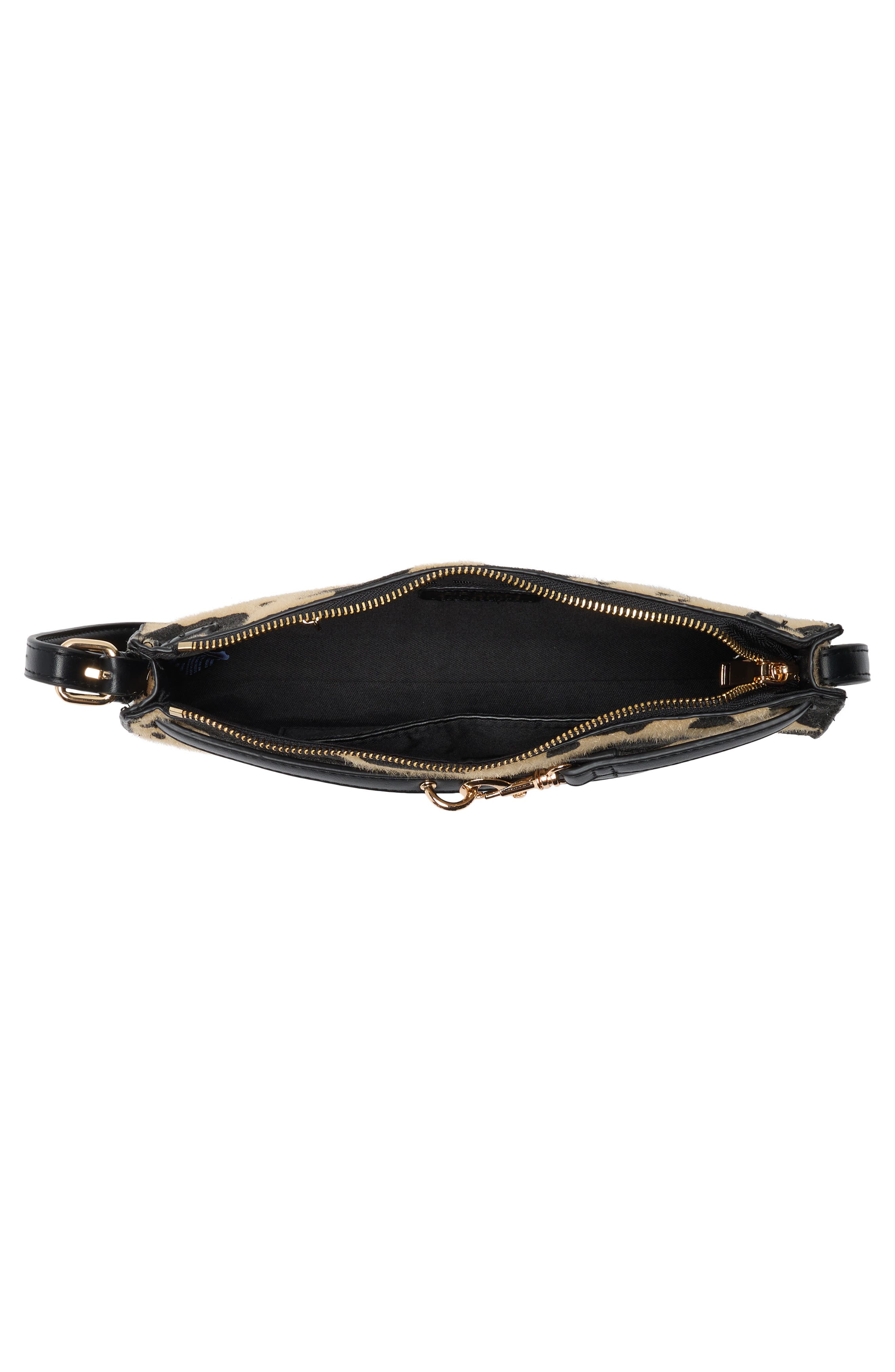 Faux Calf Hair Shoulder Bag, Alternate, color, BROWN COW