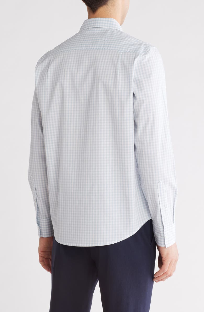 14th & Union Gingham Stretch Cotton Poplin Button-Up Shirt, Alternate, color, Blue Sky Gingham