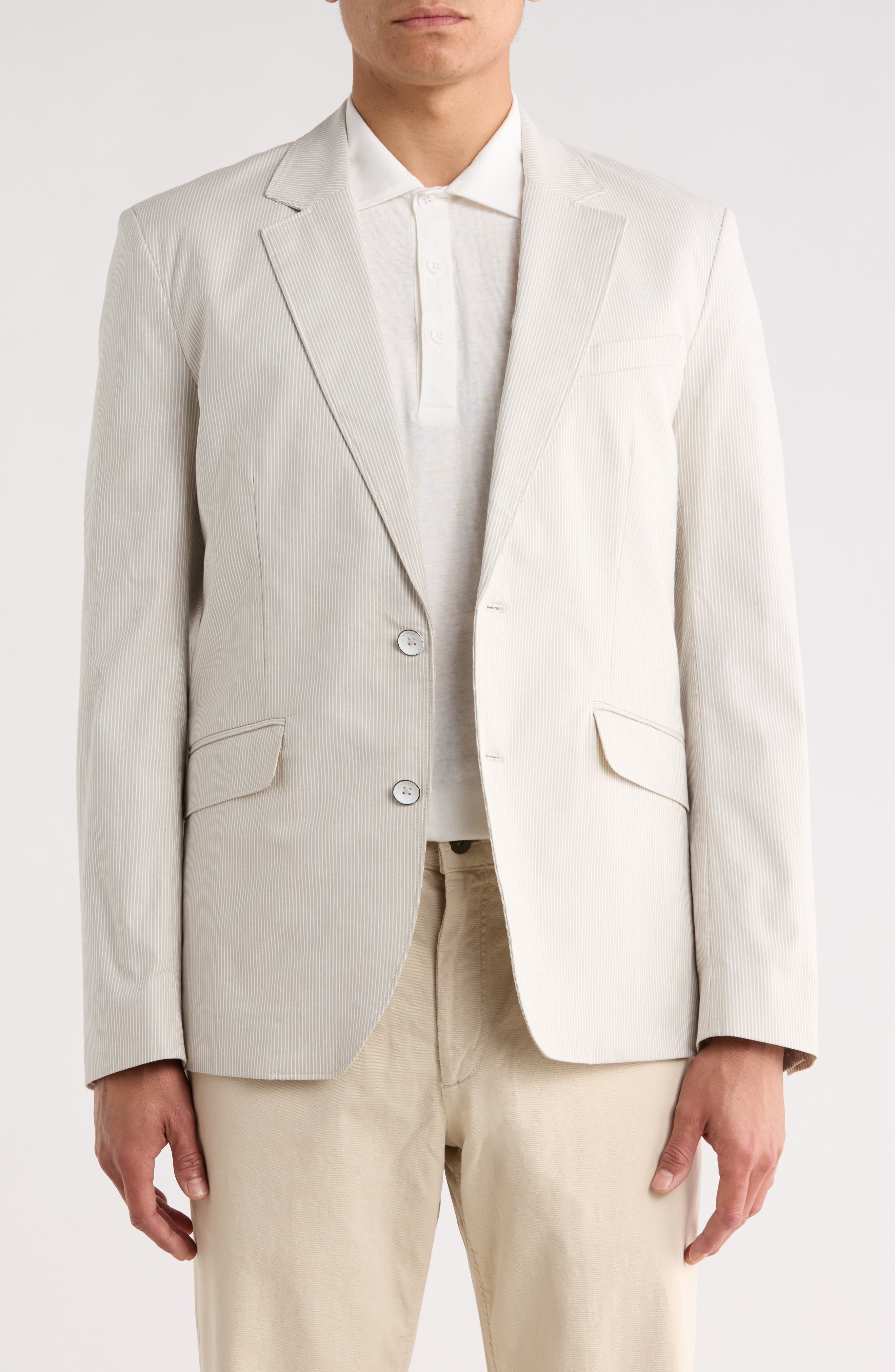rag & bone Butler Stripe Notch Lapel Stretch Cotton Blazer